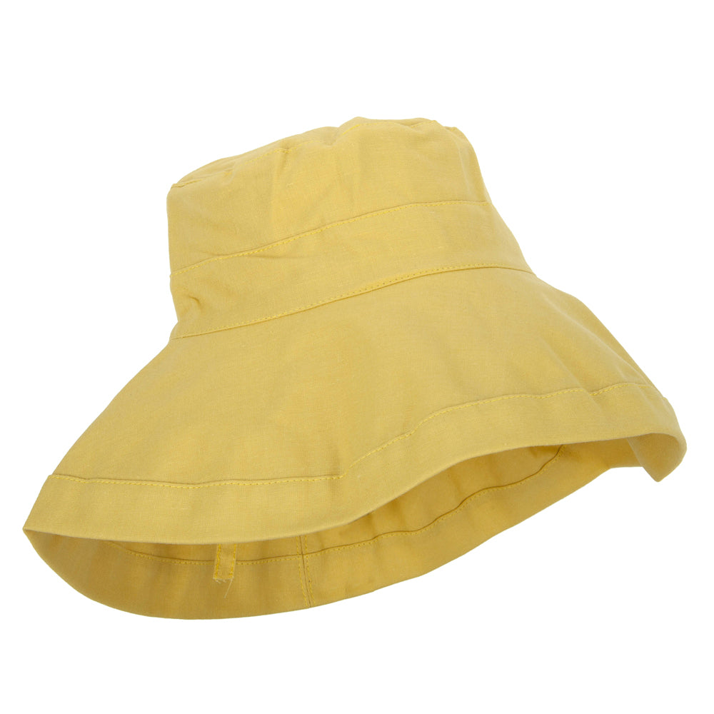 Women's Turn Up Brim Cotton Linen Dressy Bucket Hat
