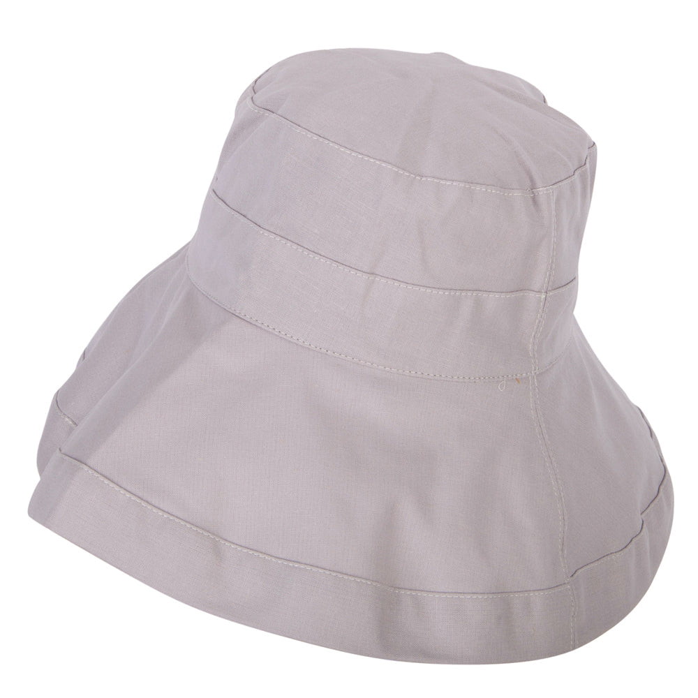 Women's Turn Up Brim Cotton Linen Dressy Bucket Hat