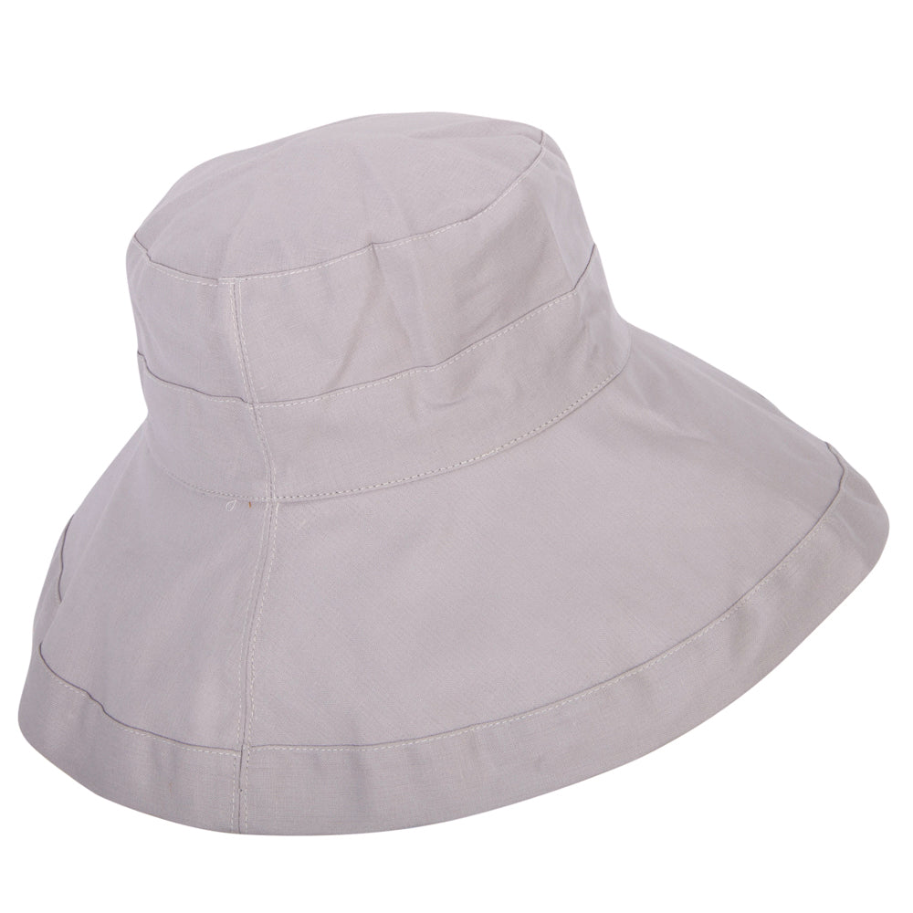 Women's Turn Up Brim Cotton Linen Dressy Bucket Hat