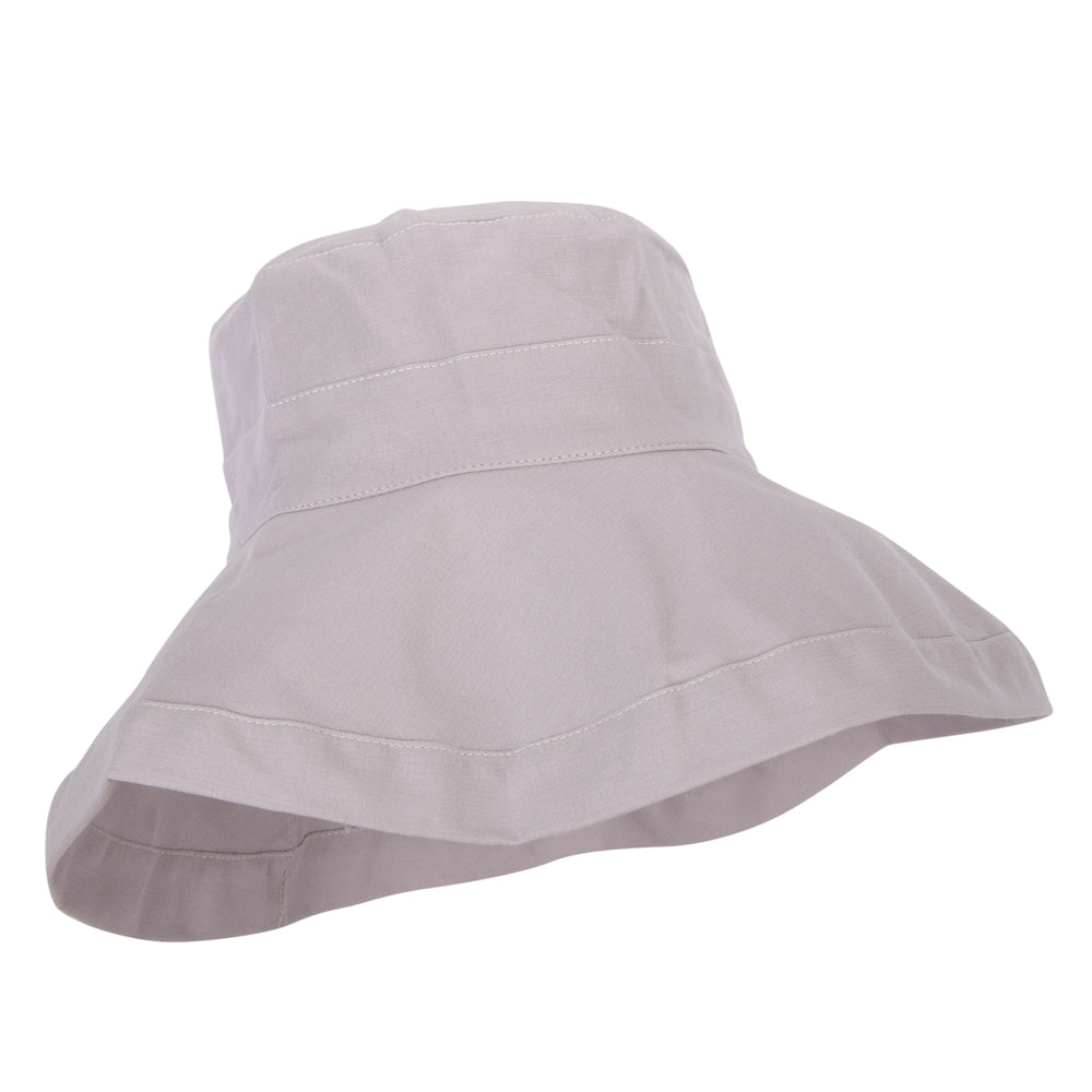 Women's Turn Up Brim Cotton Linen Dressy Bucket Hat