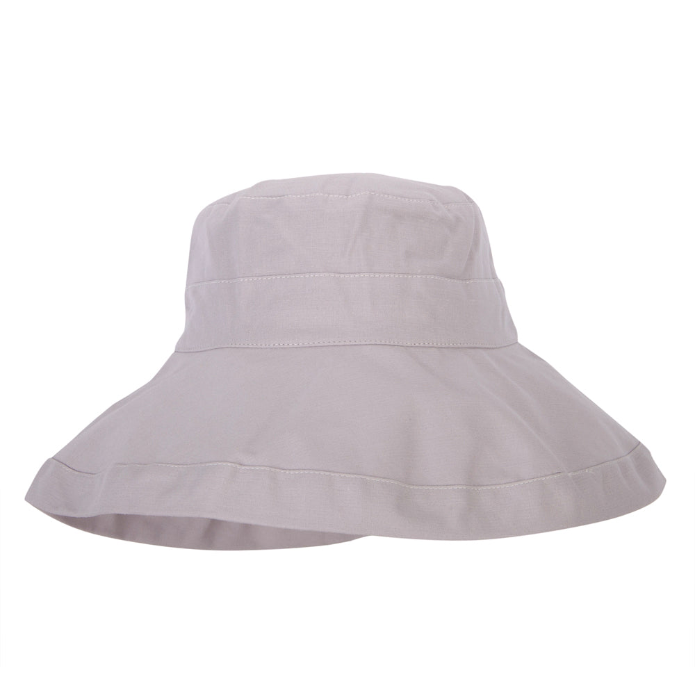 Women's Turn Up Brim Cotton Linen Dressy Bucket Hat