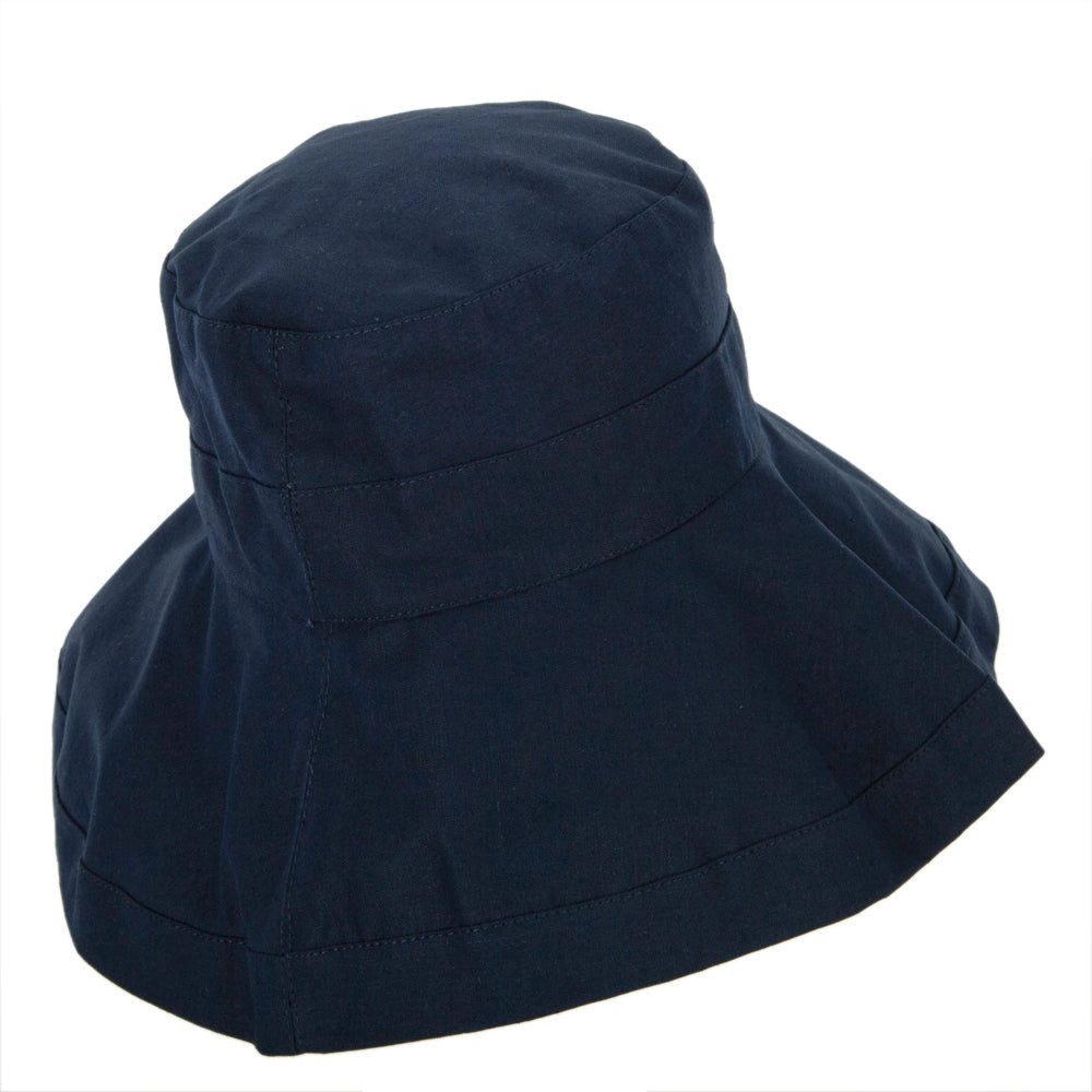 Women's Turn Up Brim Cotton Linen Dressy Bucket Hat