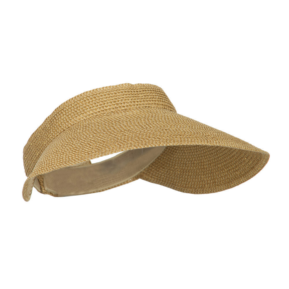 Women's UPF 50+ Metallic Poly Paper Braid Visor