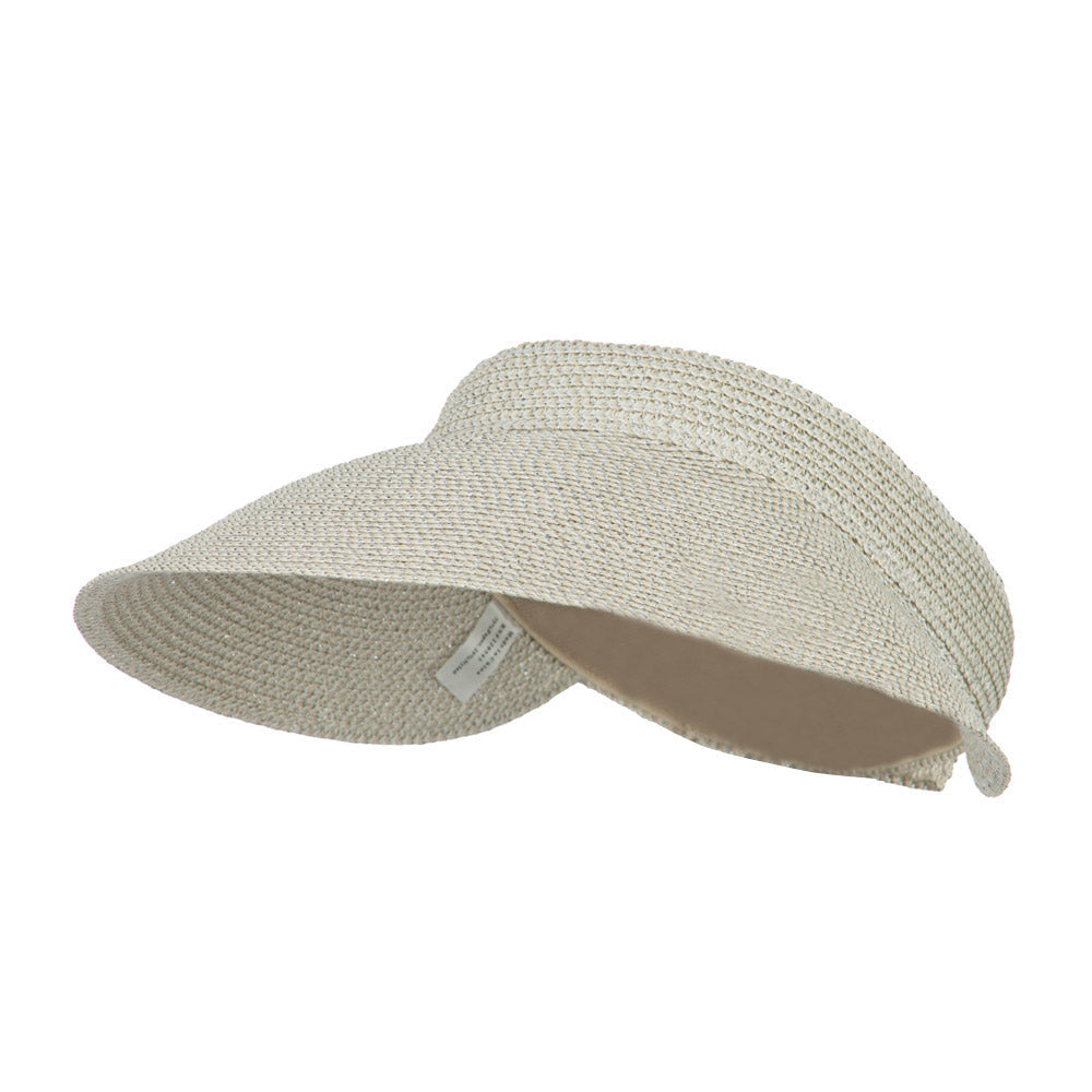 Women's UPF 50+ Metallic Poly Paper Braid Visor