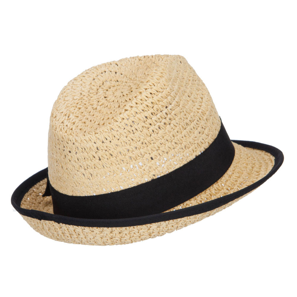 Women's Bow Accent Toyo Braid Fedora