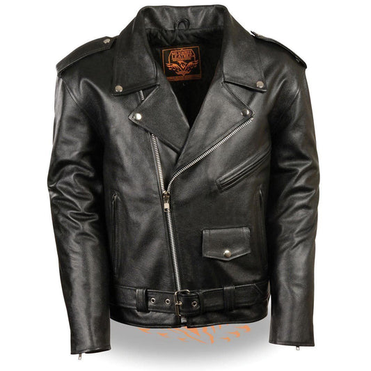 Milwaukee Leather LKM1781 Men's The Legend Classic Black Premium Leather Motorcycle Jacket w/ Quilted Liner