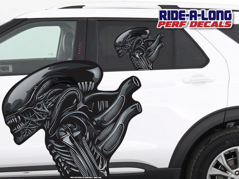 Alien Xenomorph *RIDE A LONG* Perforated Decal
