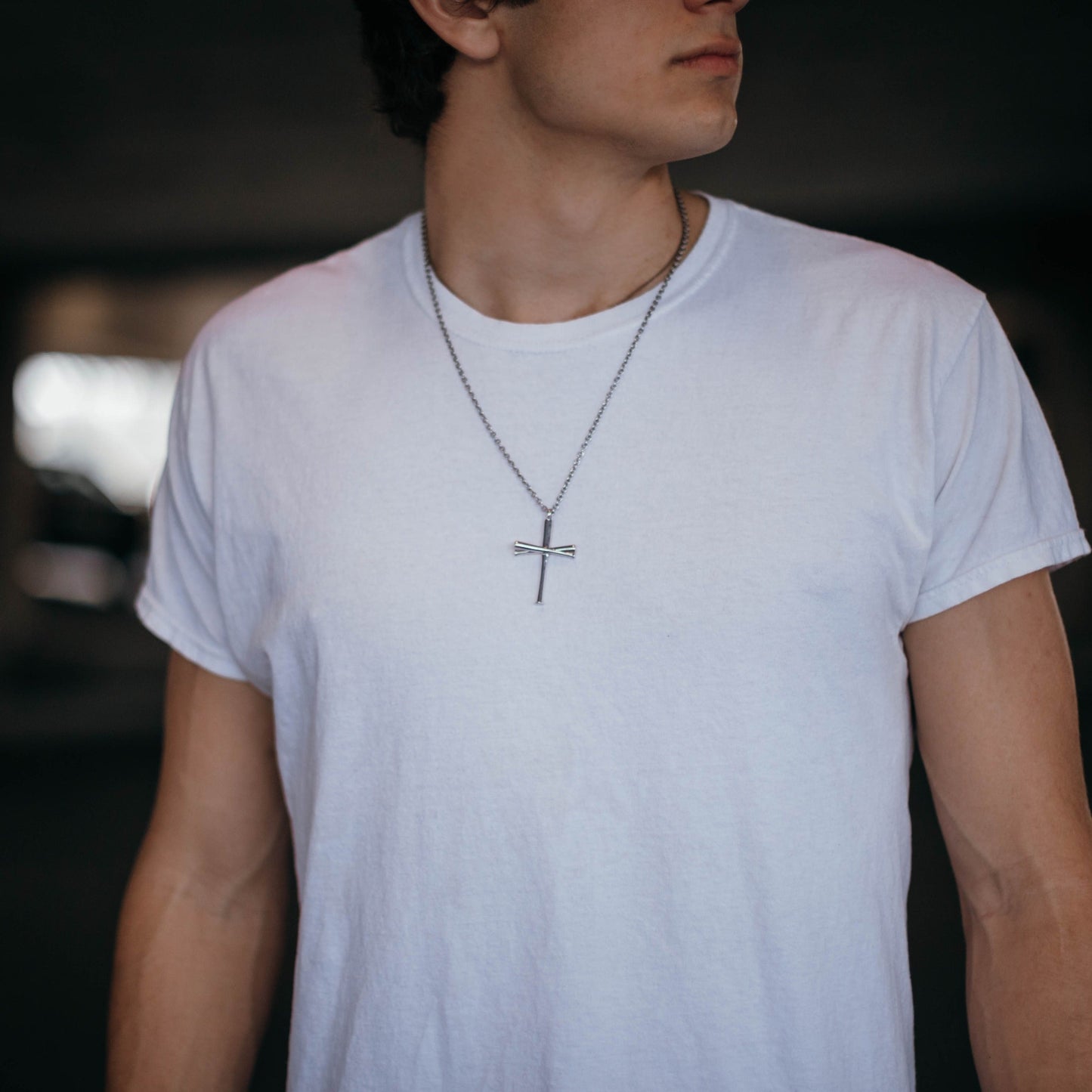 XL Baseball Bat Cross Necklace