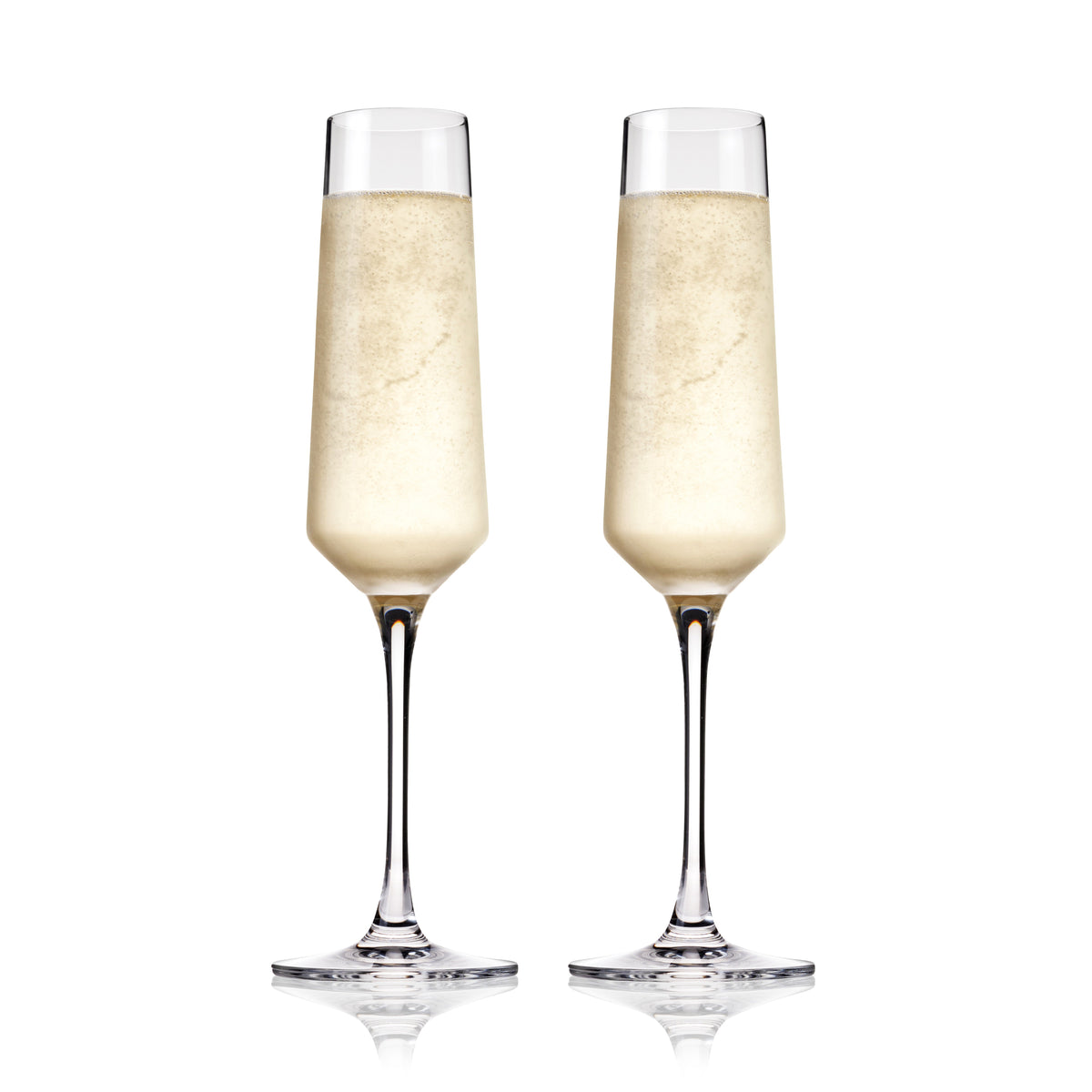 Raye Angled Crystal Champagne Flutes Set of 2