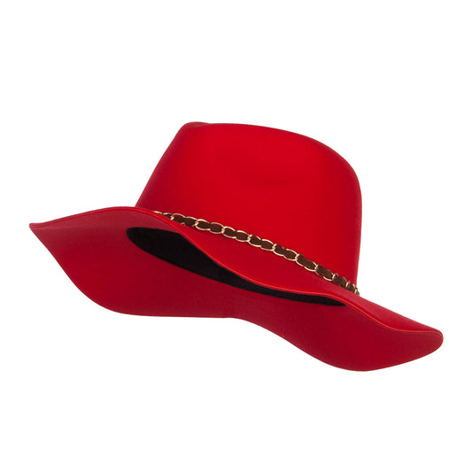 Faux Felt Chain Band Panama Hat