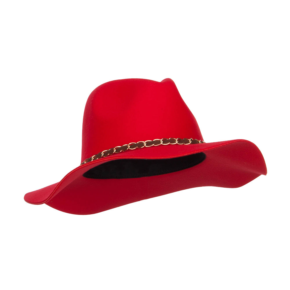 Faux Felt Chain Band Panama Hat