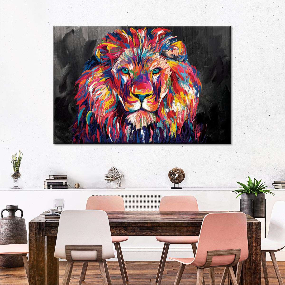 Lion's Gaze Abstract Color Wall Art
