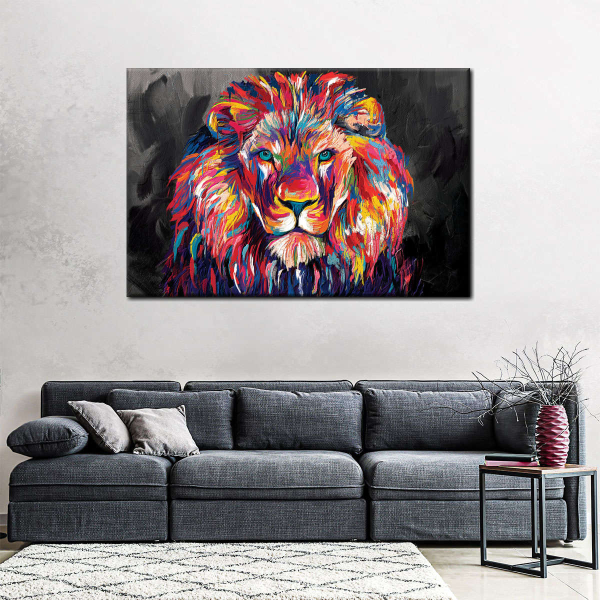 Lion's Gaze Abstract Color Wall Art