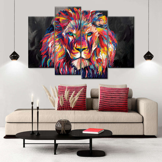 Lion's Gaze Abstract Color Wall Art