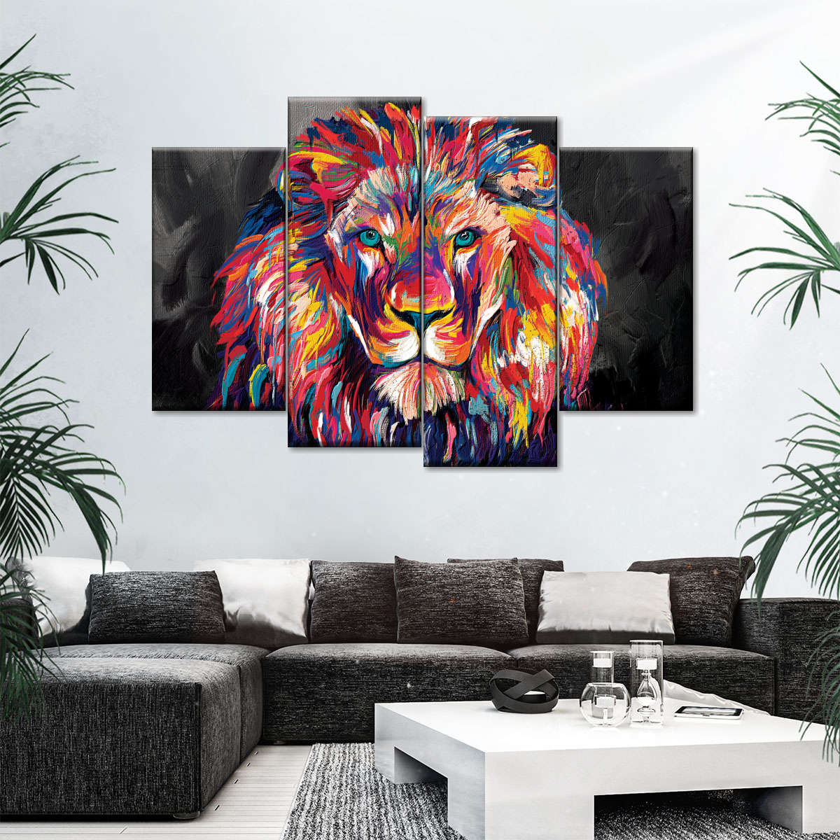 Lion's Gaze Abstract Color Wall Art
