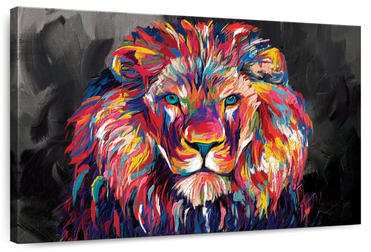 Lion's Gaze Abstract Color Wall Art