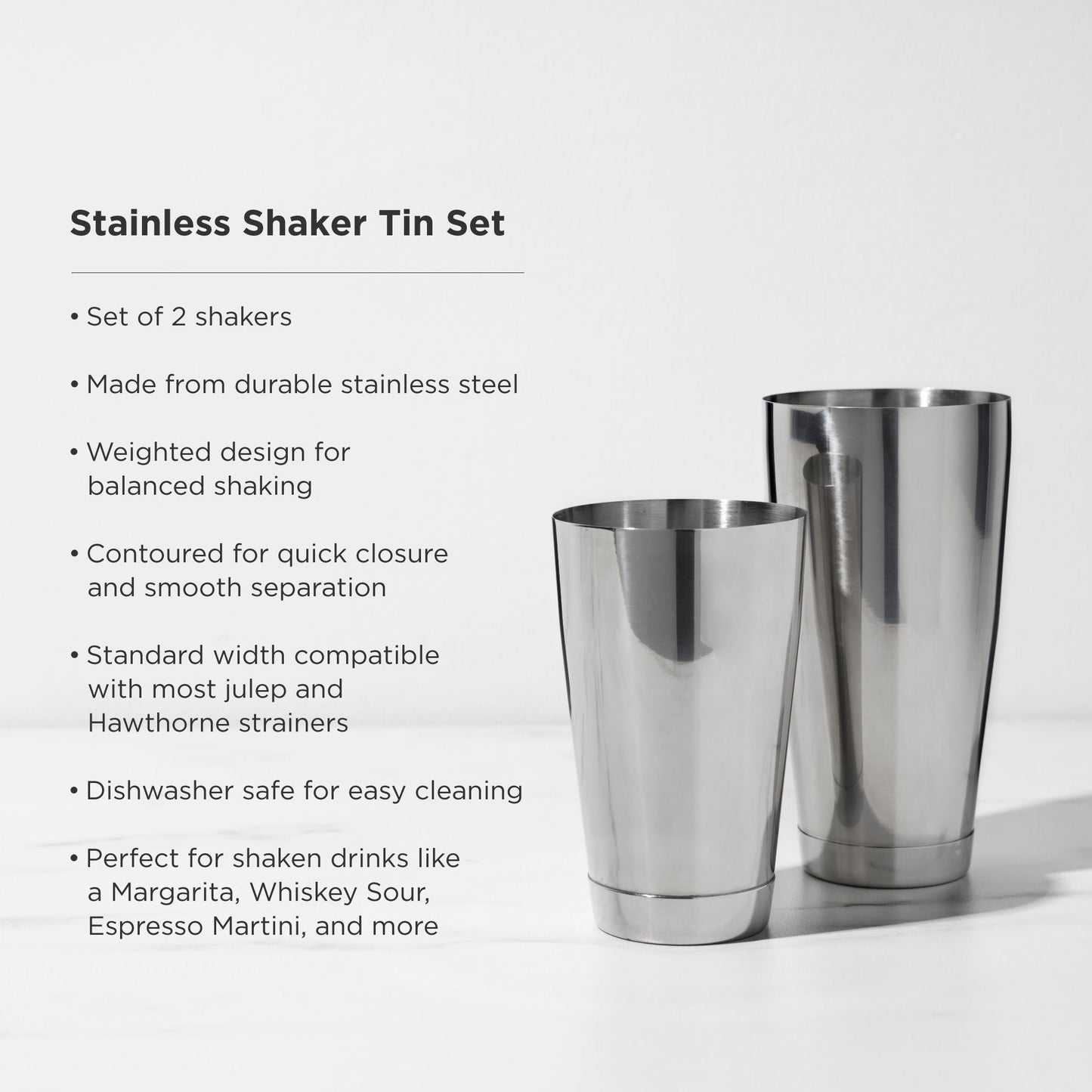 Harrison Stainless Steel Boston Shaker Tin Set
