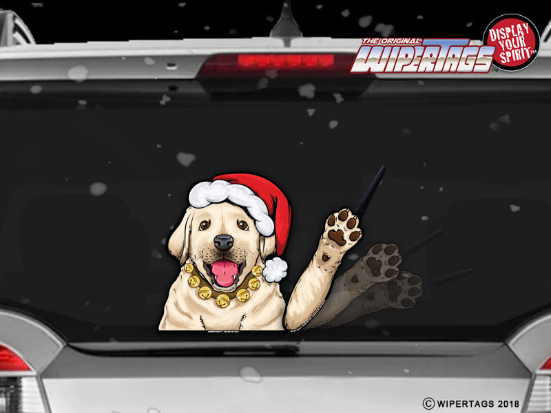 Chloe Santa Hat Lab Puppy WiperTags