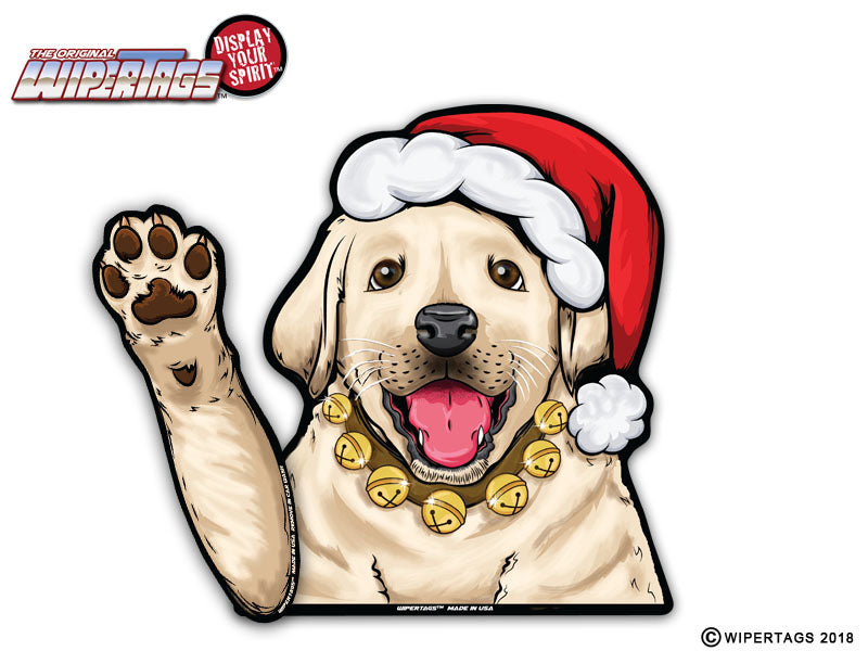 Chloe Santa Hat Lab Puppy WiperTags