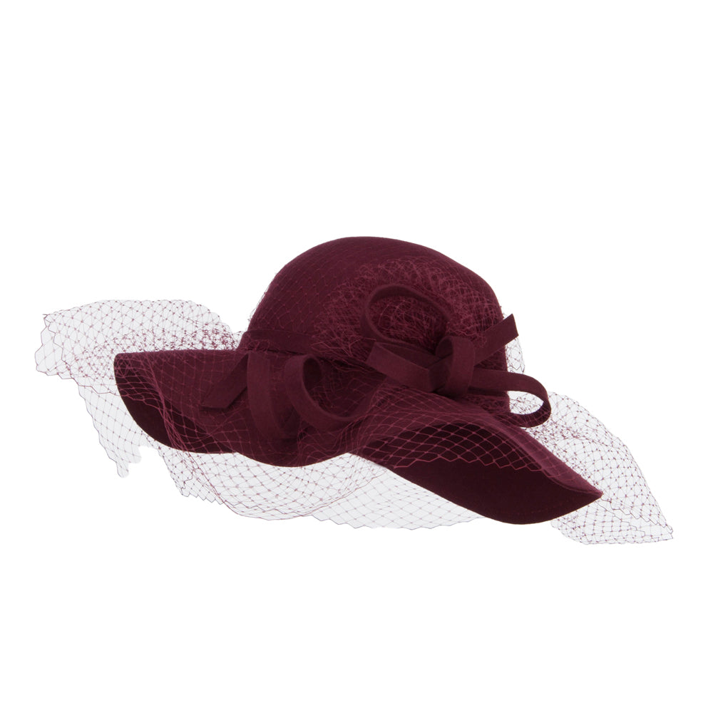 Wool Felt Floppy Hat with Net