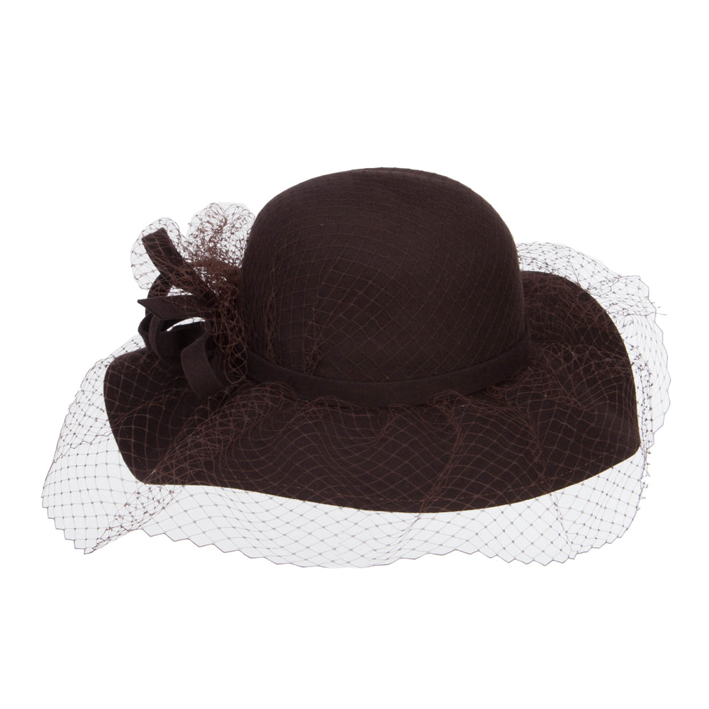 Wool Felt Floppy Hat with Net