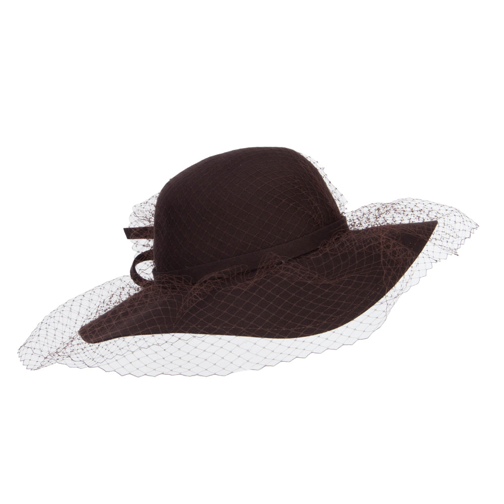 Wool Felt Floppy Hat with Net