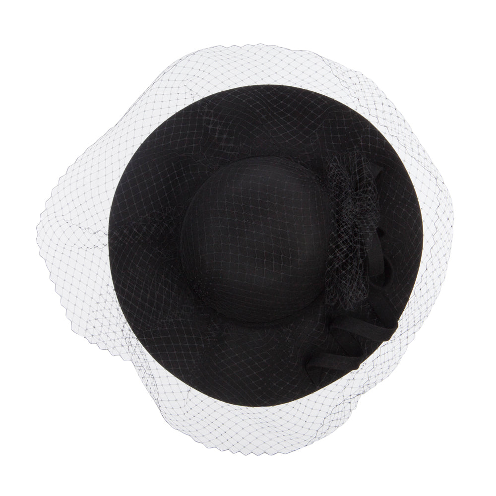 Wool Felt Floppy Hat with Net