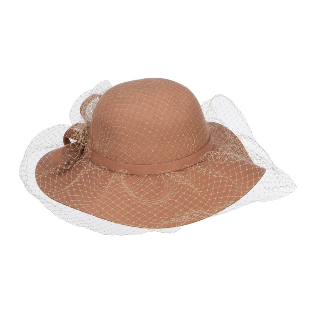 Wool Felt Floppy Hat with Net
