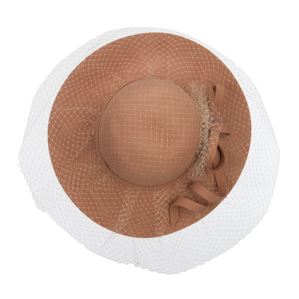Wool Felt Floppy Hat with Net