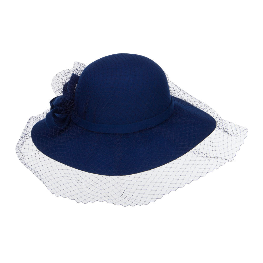 Wool Felt Floppy Hat with Net