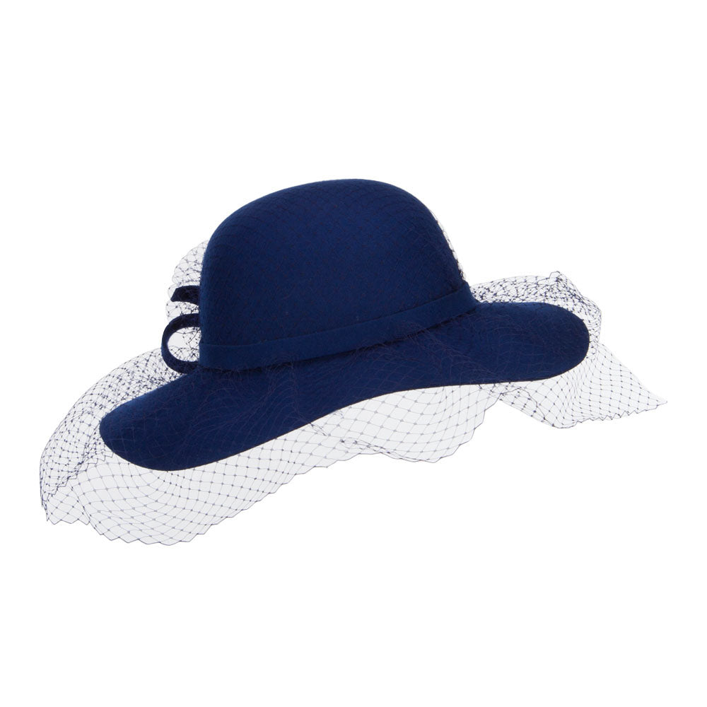 Wool Felt Floppy Hat with Net