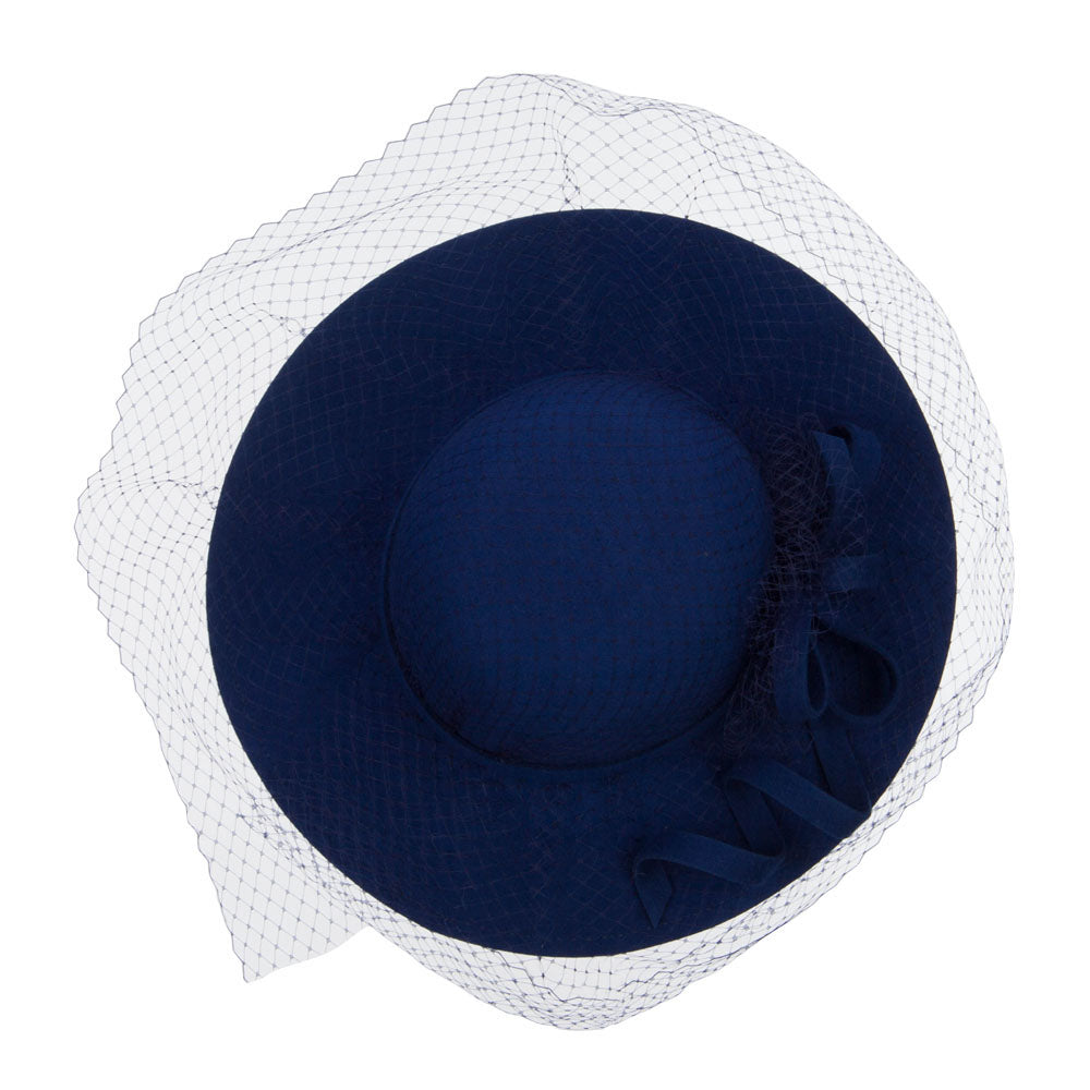 Wool Felt Floppy Hat with Net