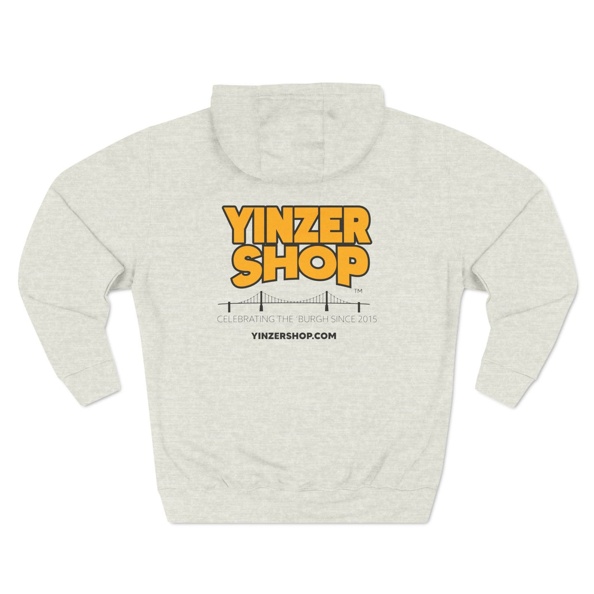 YinzerShop Serving Since 2015 - Print on back- Lane Seven LS14001 Three-Panel Fleece Hoodie