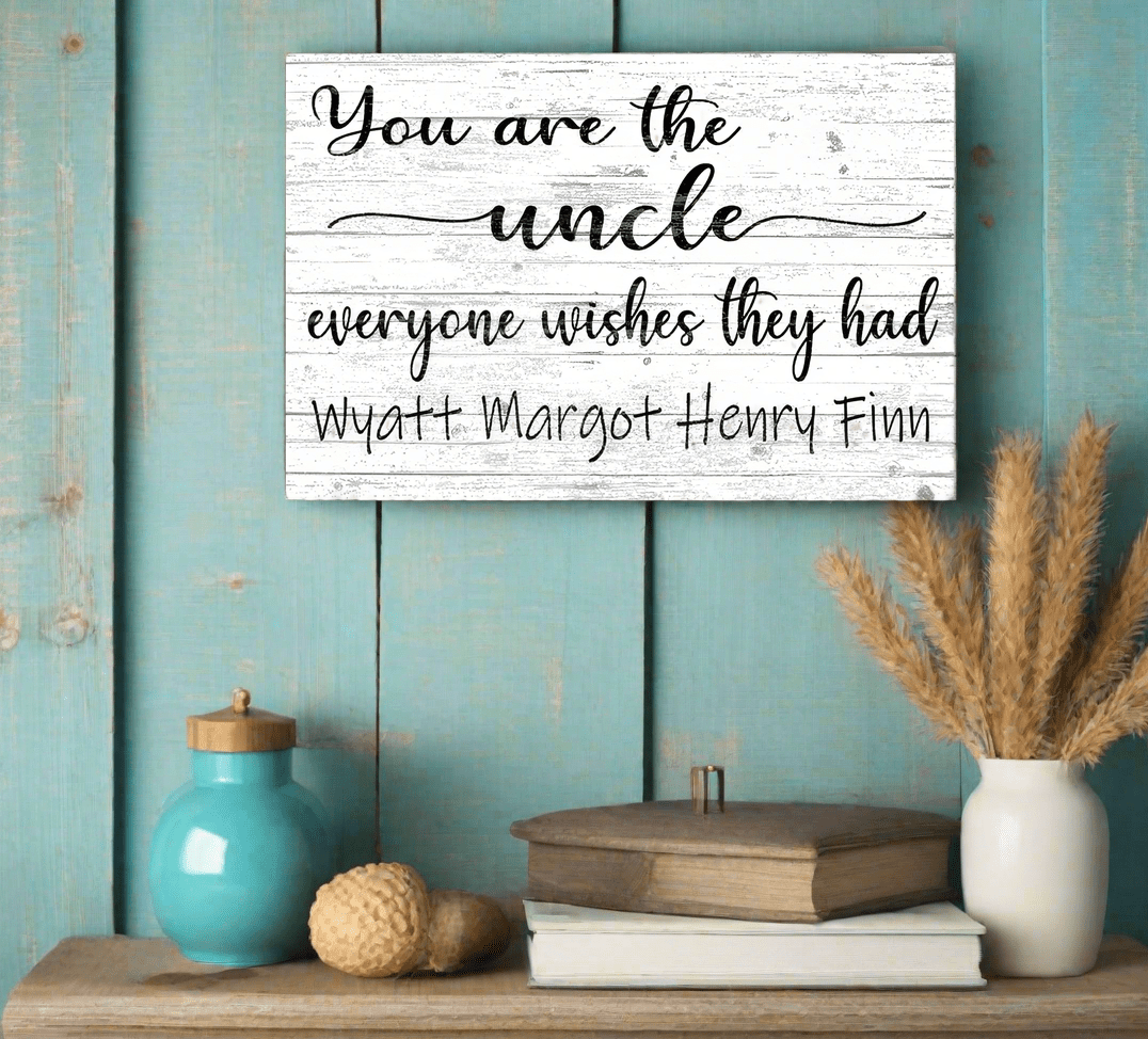 You Are The Uncle Everyone Wishes They Had Sign With Names of Nieces and Nephews