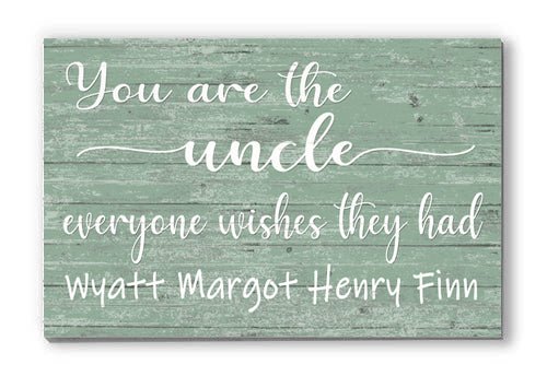 You Are The Uncle Everyone Wishes They Had Sign With Names of Nieces and Nephews