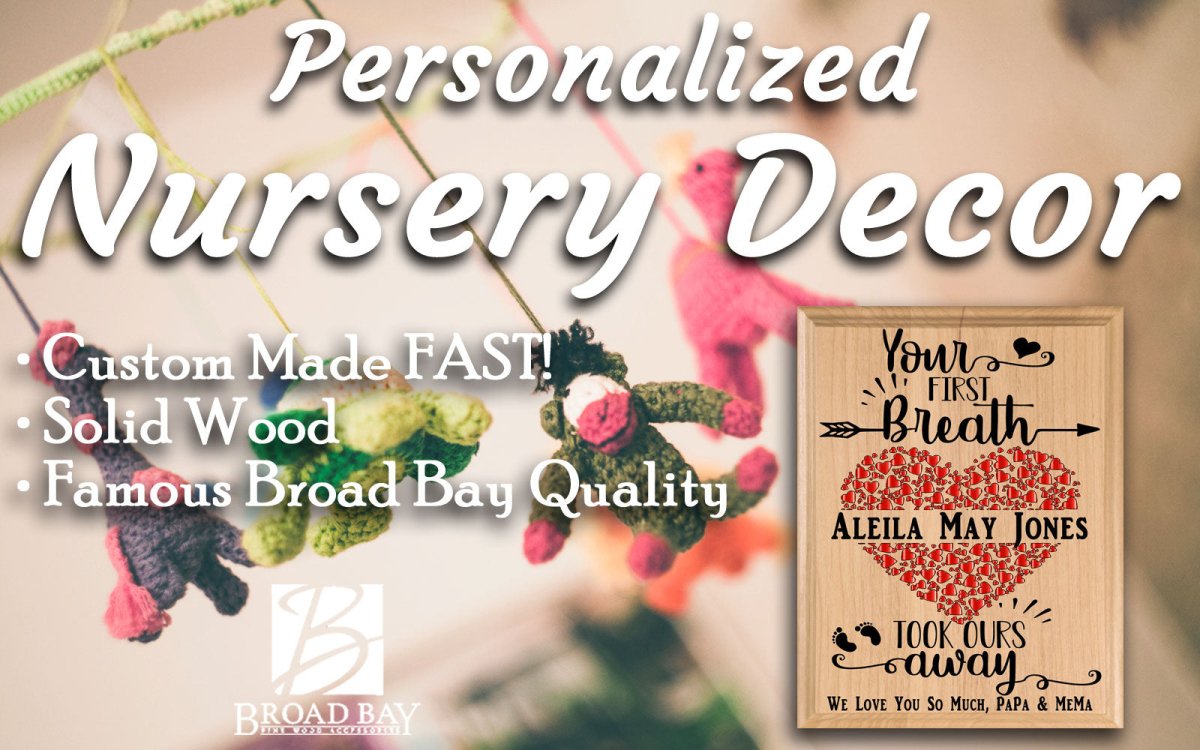 Your First Breath Took Ours Away Sign New Baby Wall Art Gift