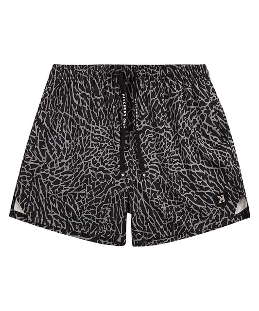 YOUTH Black/Gray Elephant Print Training Shorts