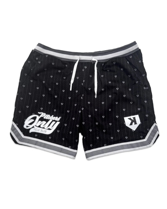YOUTH Mesh Pinstripe Shorts - Black/White