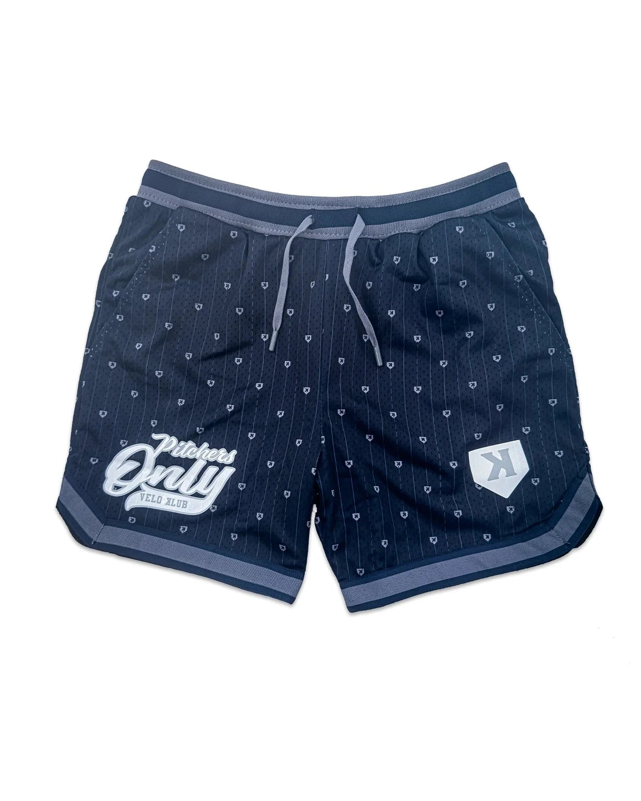 YOUTH Mesh Pinstripe Shorts - Navy/Gray