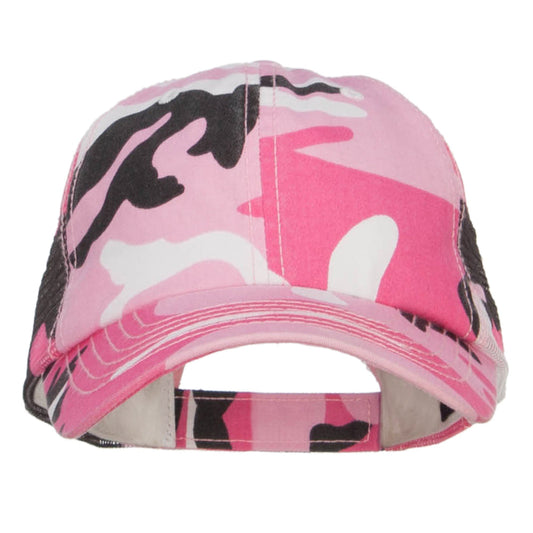 Enzyme Washed Camouflage Trucker Cap