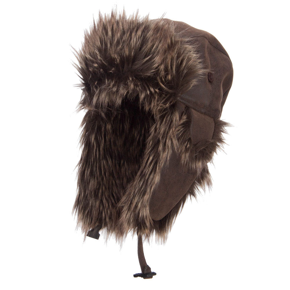 Faux Leather and Fur Trooper Hat