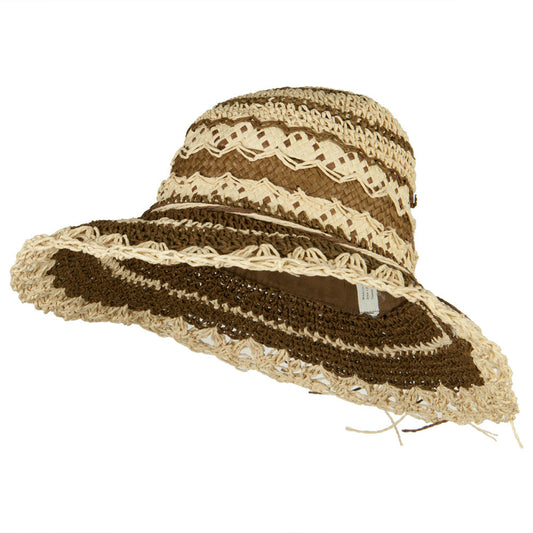 Toyo Braid Zig Zag Striped Hat