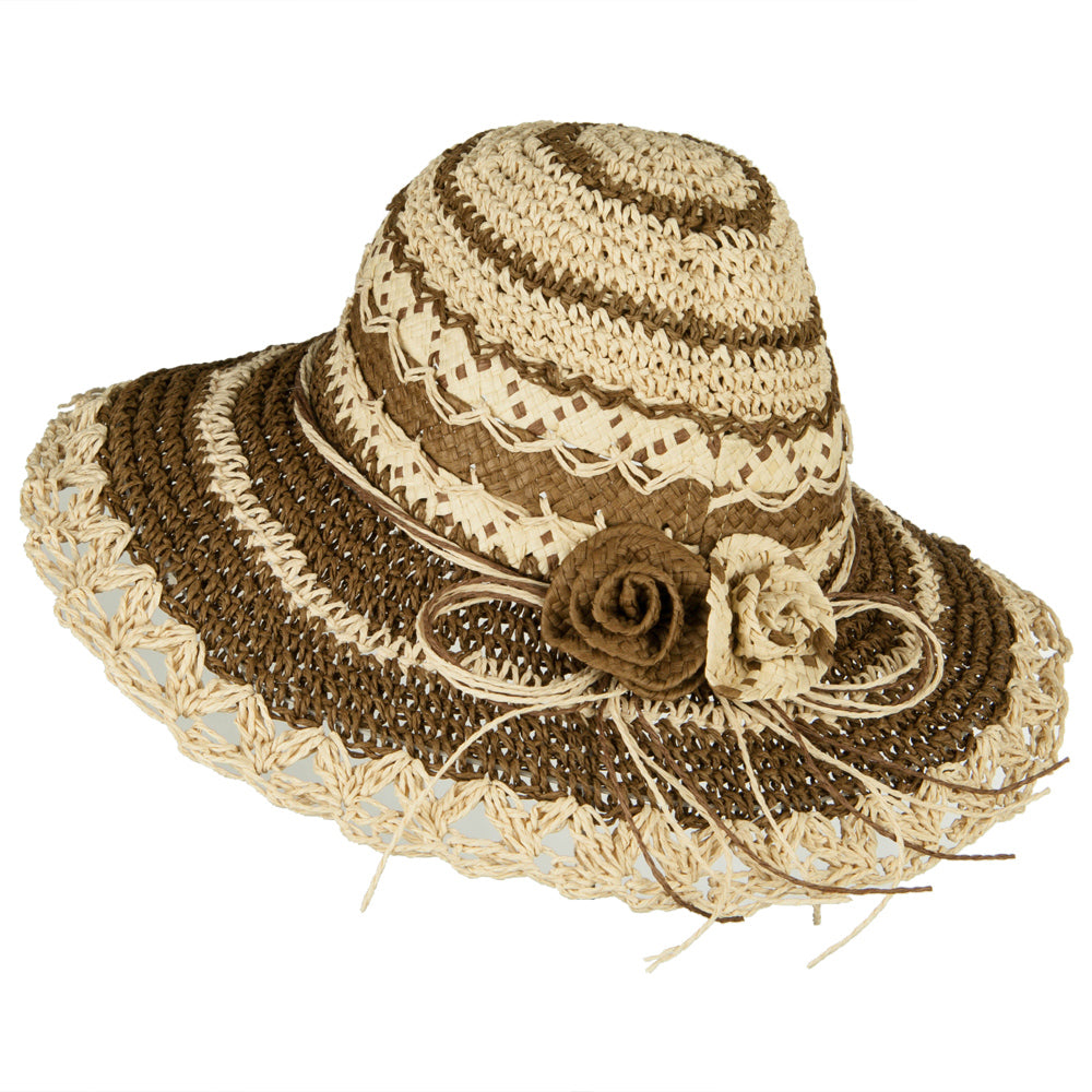 Toyo Braid Zig Zag Striped Hat