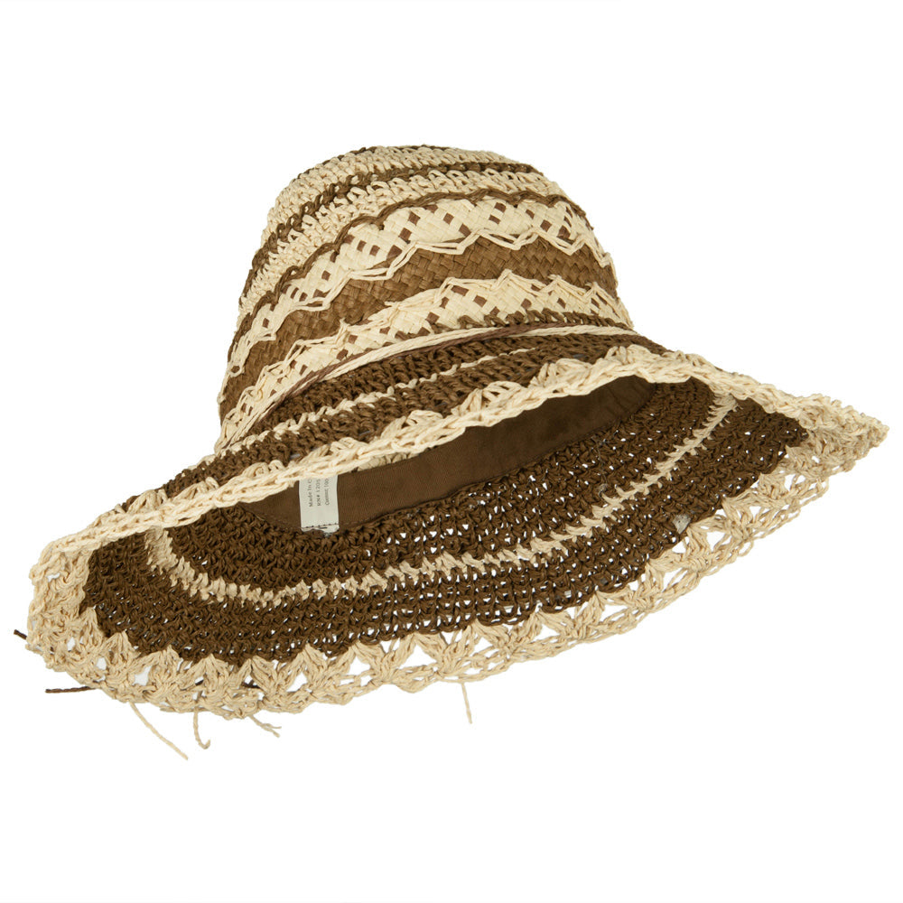 Toyo Braid Zig Zag Striped Hat