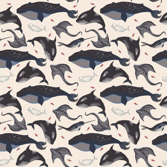 Deep Sea Creatures Whale Zipper Footie