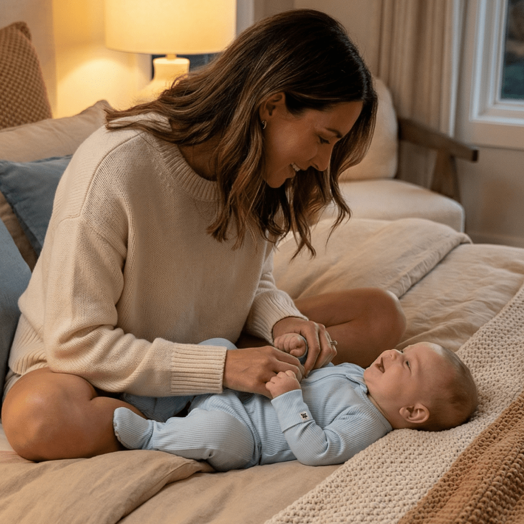 Zipper Footie Bashful Blue Rib