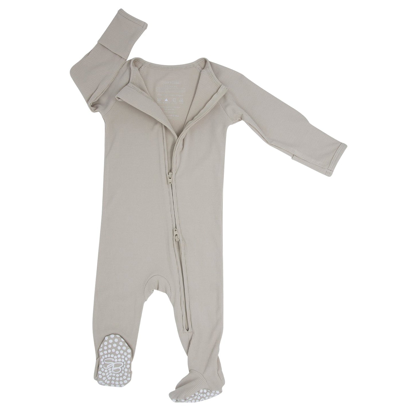 Zipper Footie Just Taupe