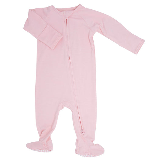 Zipper Footie Baby Pink