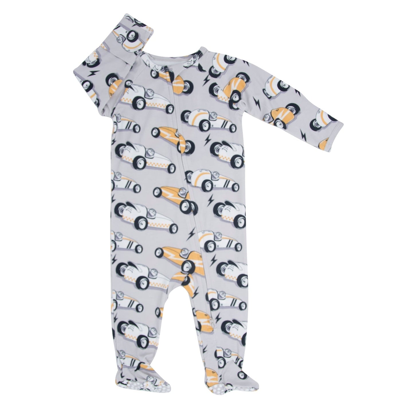 Vintage Racecars Baby Zipper Footie