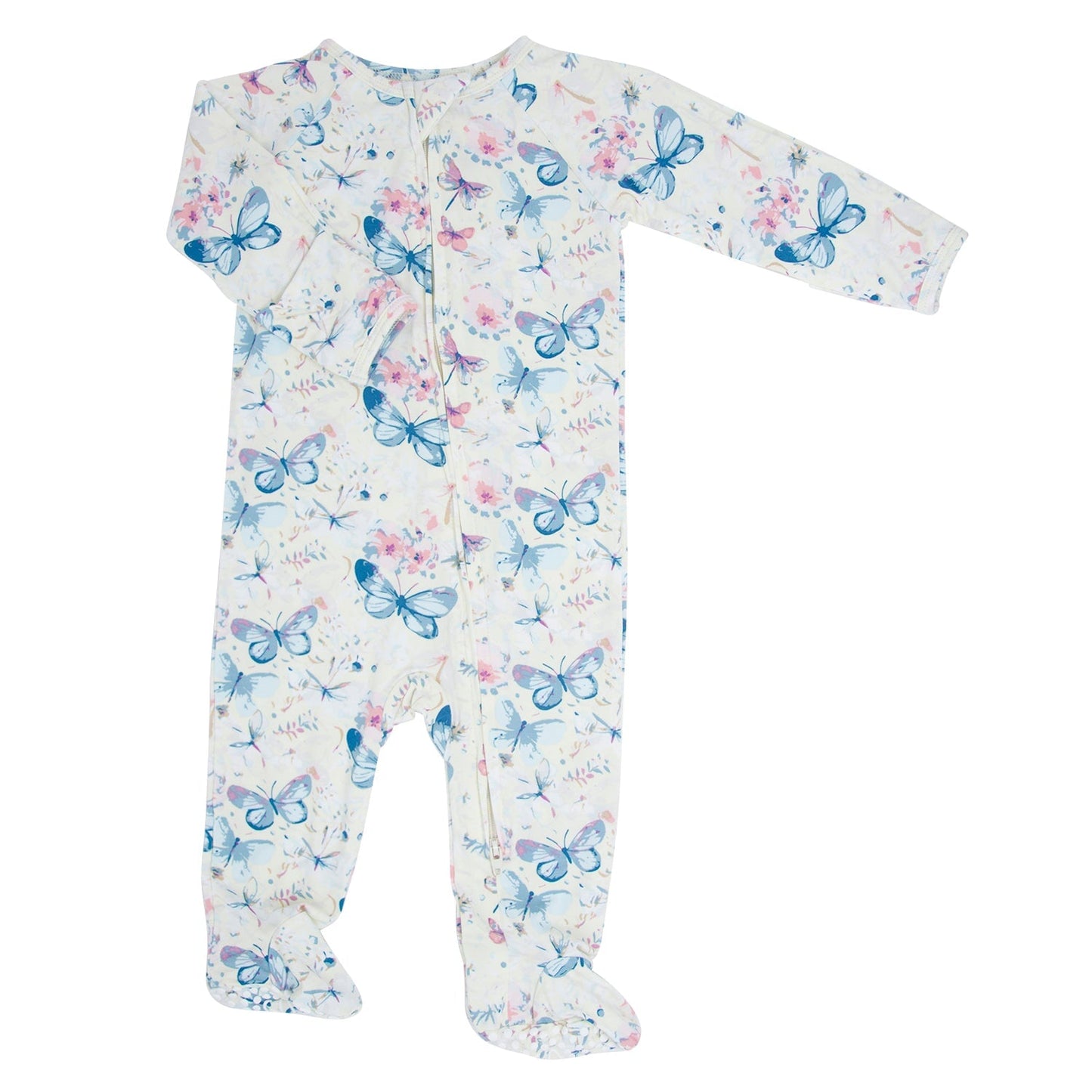 Watercolor Butterfly Zipper Footie